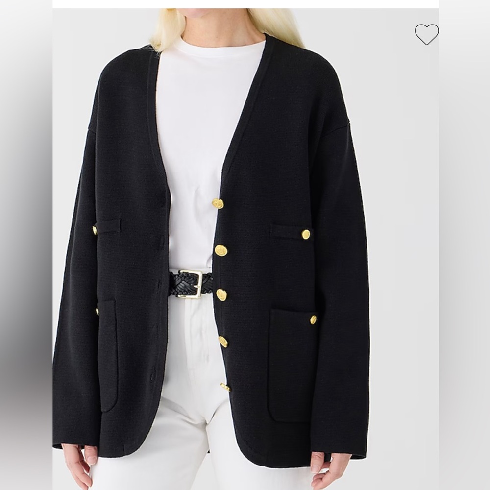 Long V-neck sweater blazer